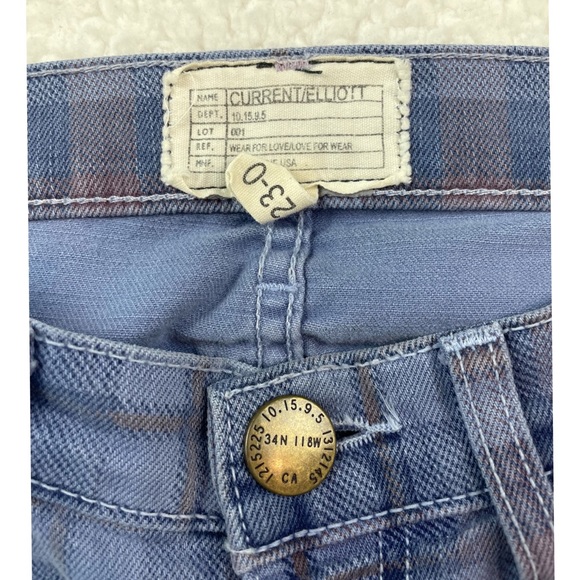 CURRENT/ELLIOTT • The Stiletto Lake Plaid Low-Rise Skinny Jeans - Picture 6 of 14